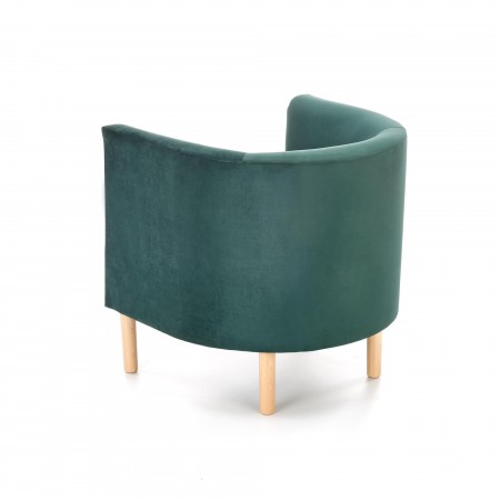 CLUBBY 2 fotel wypoczynkowy ciemny zielony / naturalny (1p 1szt) - Halmar