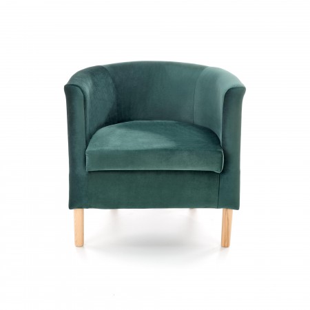 CLUBBY 2 fotel wypoczynkowy ciemny zielony / naturalny (1p 1szt) - Halmar