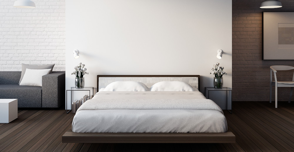 nowoczesna sypialnia - aranżacja minimalistycznej nowoczesnej sypialni