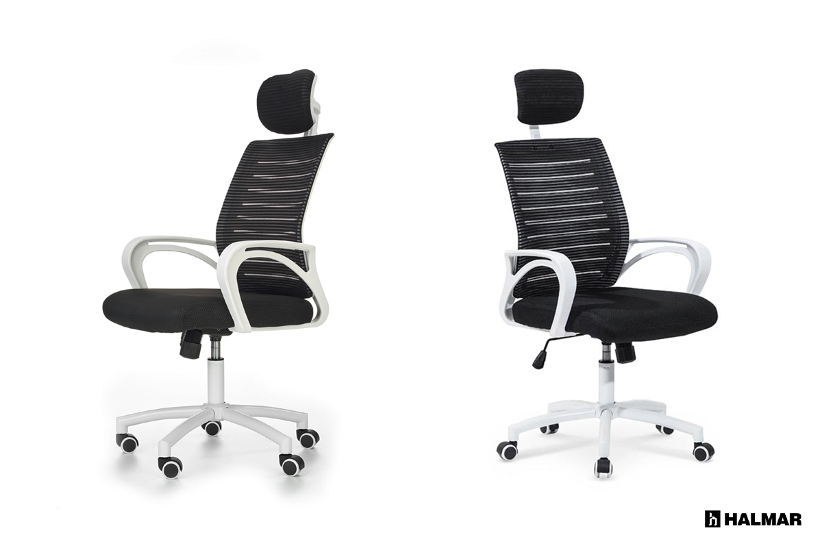Fotel gabinetowy Socket Halmar czarno-biały